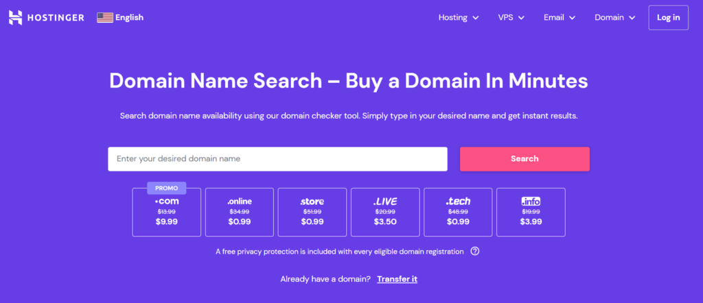 Hostinger Homepage