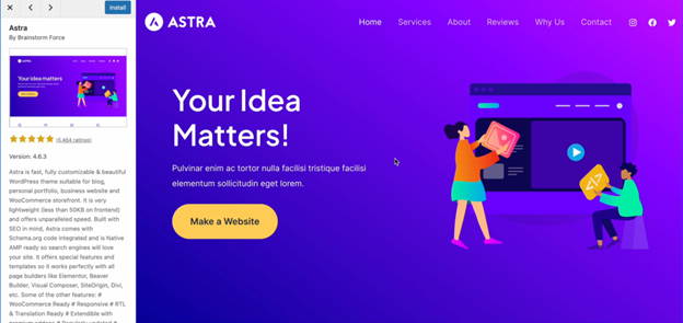 Astra theme