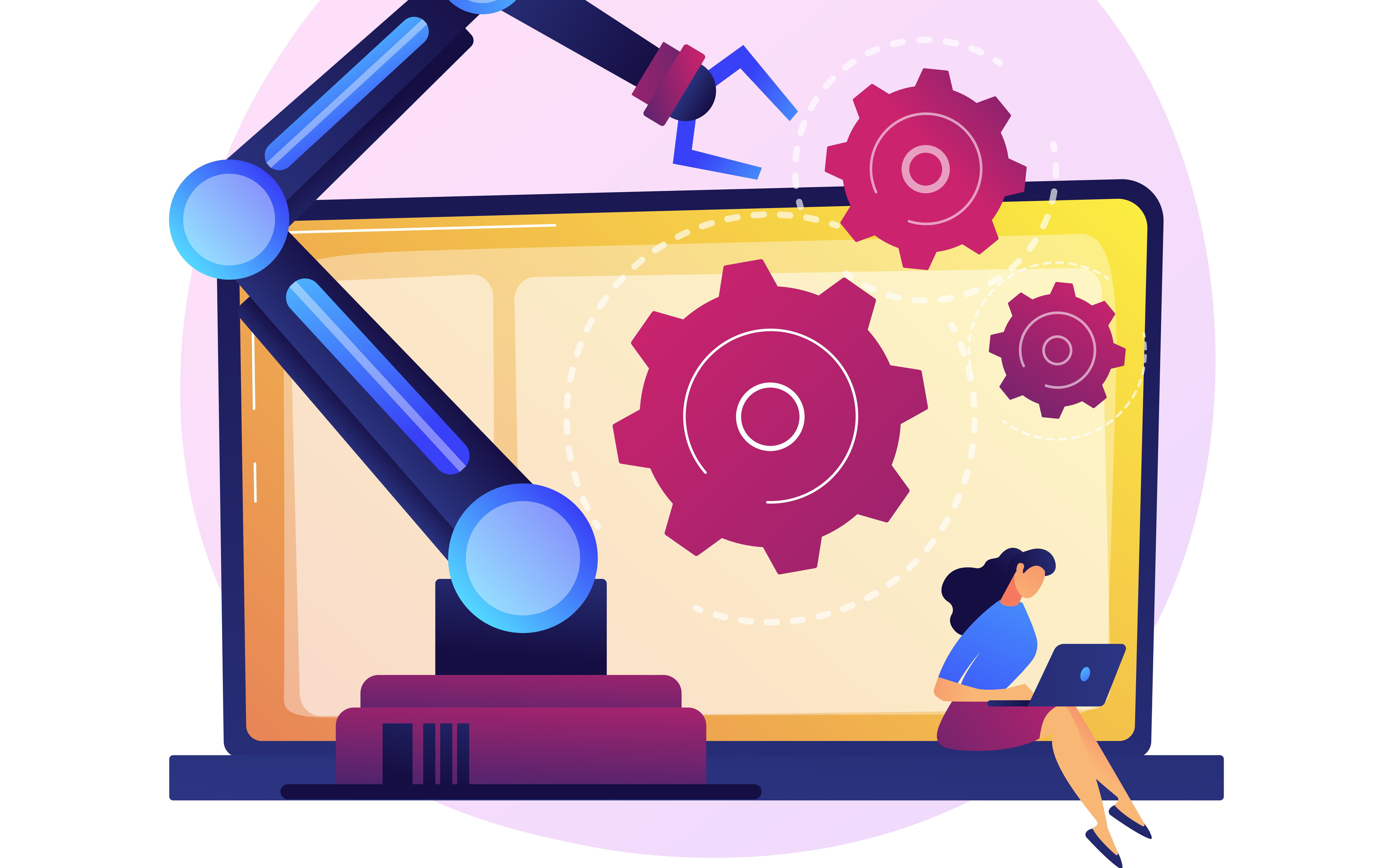 Marketing automation software and CRM. Web based solutions, customer relations management, digital commerce. Customer experience management. Vector isolated concept metaphor illustration